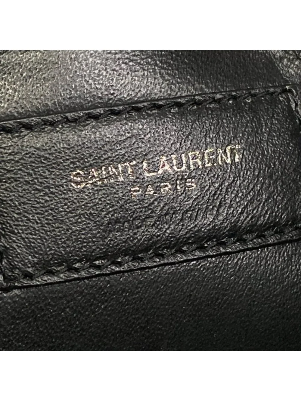 Saint Laurent Paris Clutch Black Heart Embossed Leather